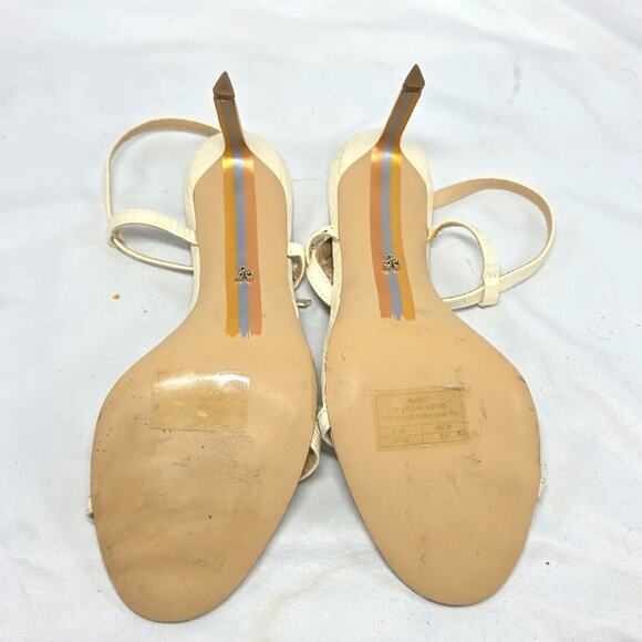 Sam Edelman Dara Croc Embossed Print Sandals Ivory Size 9.5 - Picture 15 of 16